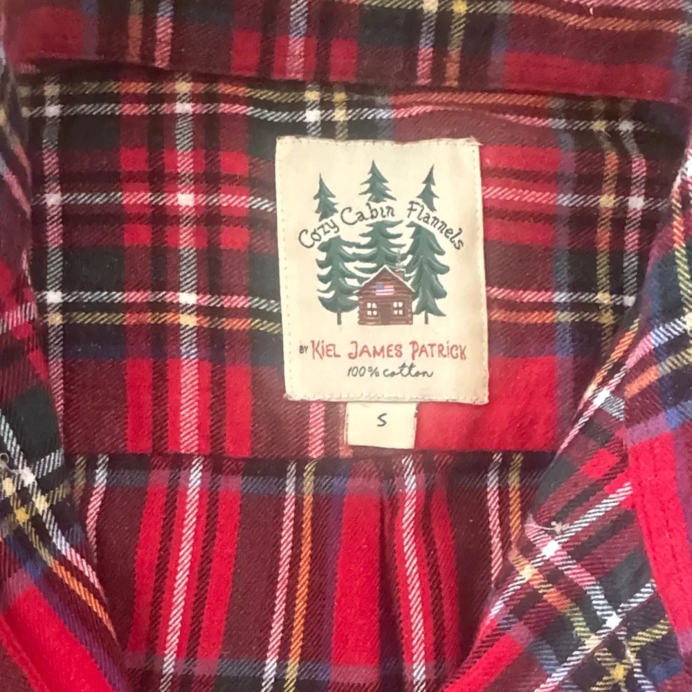 Kiel James Patrick Red and Green Plaid Flannel Shirt - Picture 3 of 5